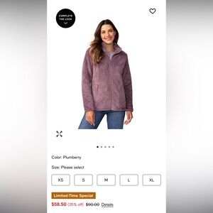 Free Country Plush Zip-Up Jacket in Lavender